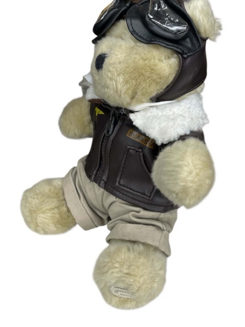 Starbucks Beige and Brown Pilot Bear Plush with Leather Jacket - Picture 4 of 8